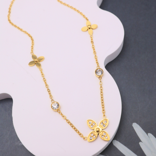 Halskette "Kleeblatt" Gold