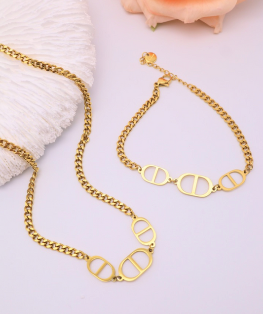 Schmuckset "CD" Gold