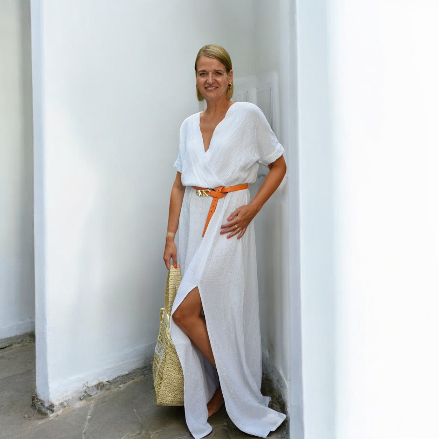 Maxikleid "Kati" aus Musselin bis Größe 46/48