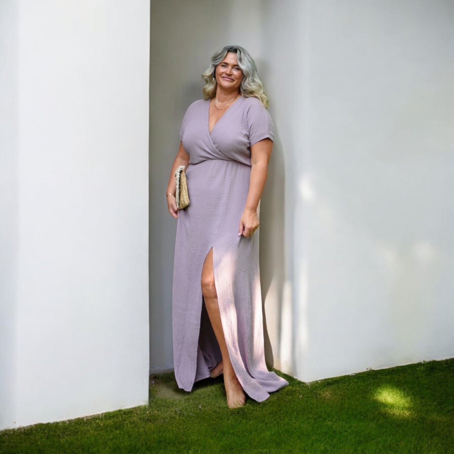 Maxikleid "Kati" aus Musselin bis Größe 46/48