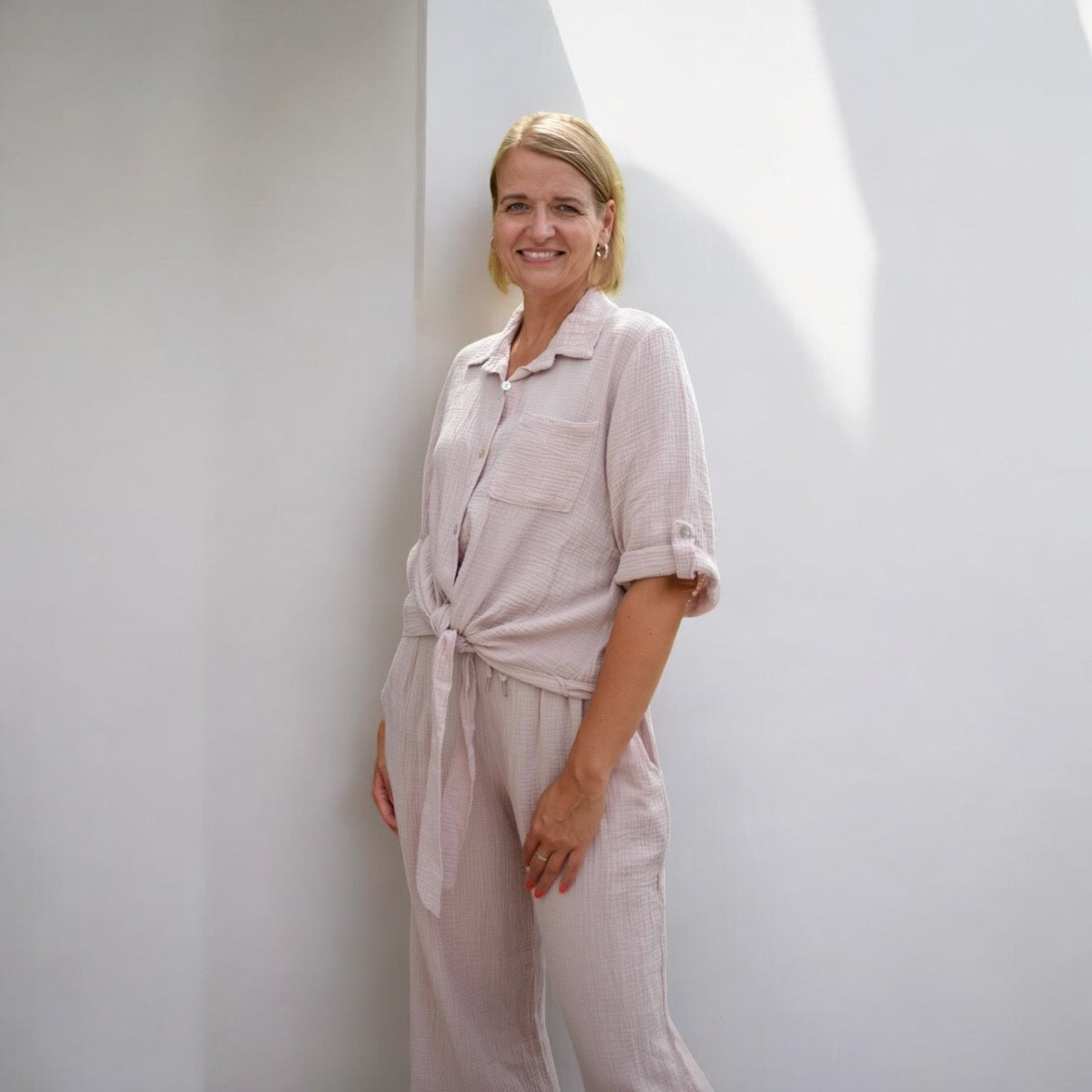 Croppedbluse "Karin" aus Musselin bis Größe 46