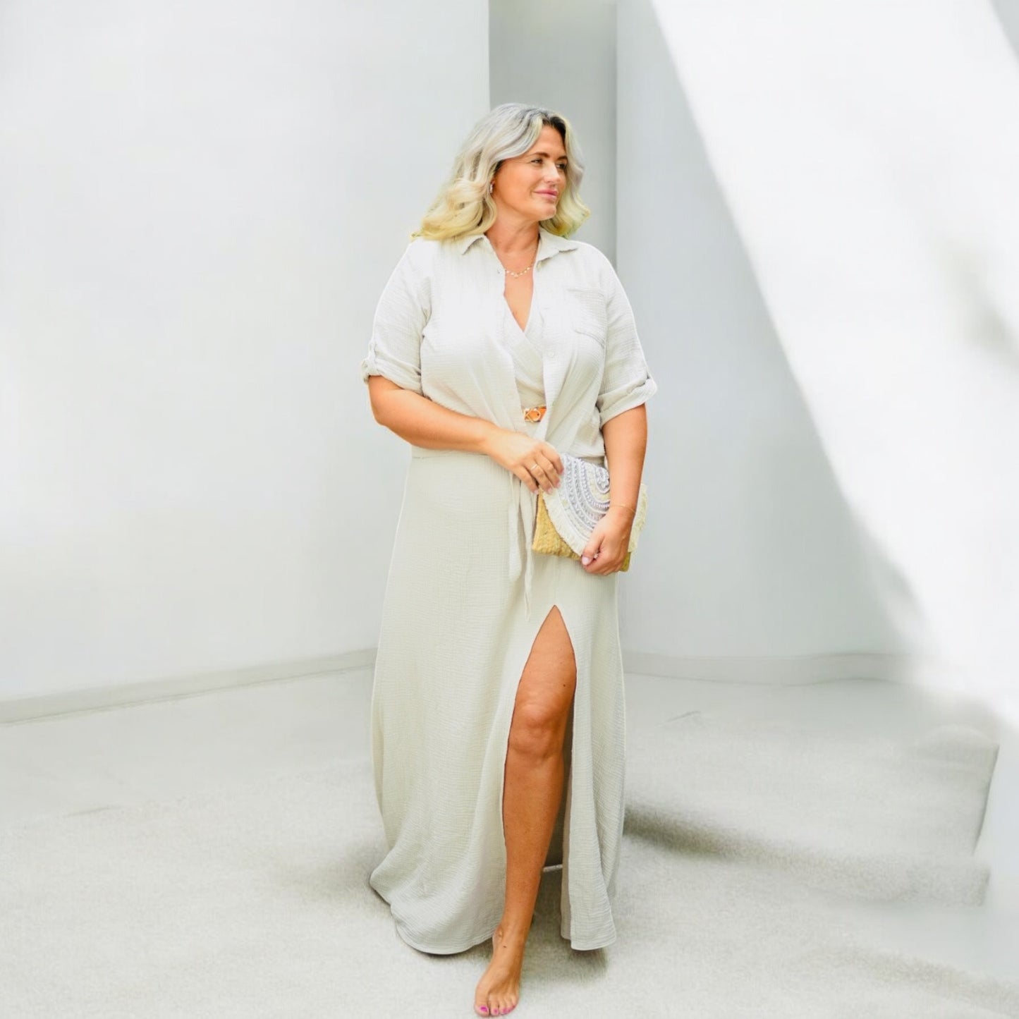 Maxikleid "Kati" aus Musselin bis Größe 46/48