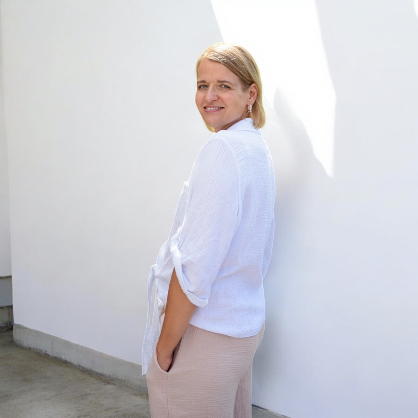 Croppedbluse "Karin" aus Musselin bis Größe 46