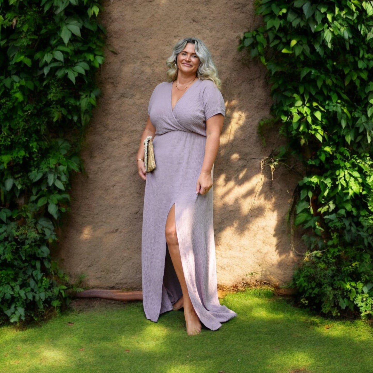 Maxikleid "Kati" aus Musselin bis Größe 46/48