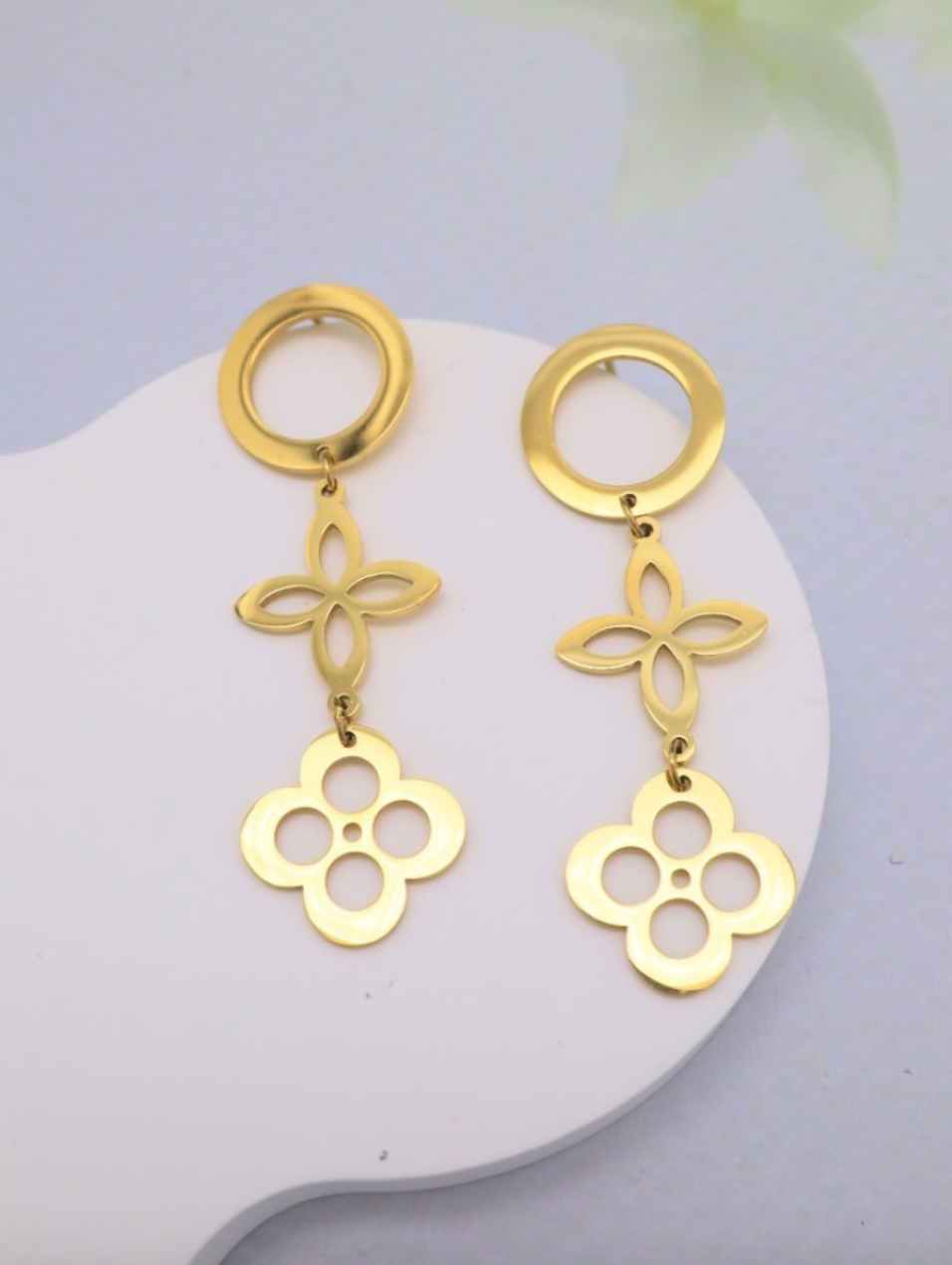Ohrringe Gold "Kleeblatt"