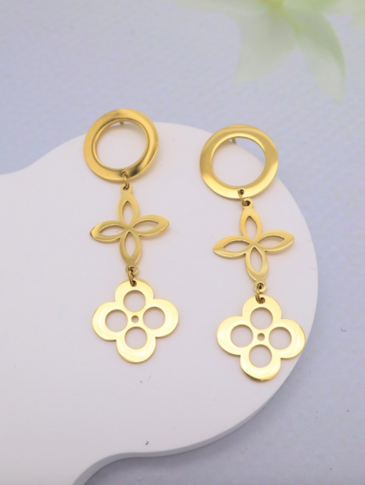 Ohrringe Gold "Kleeblatt"