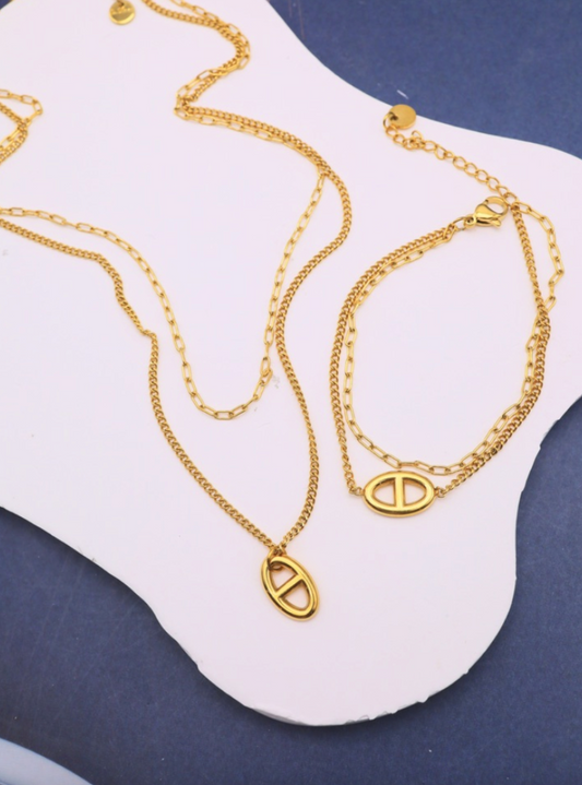Schmuckset "CD" Gold
