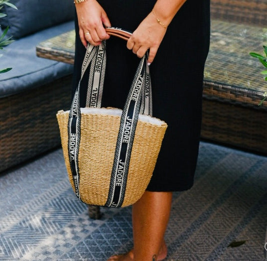 Geflochtene Strandtasche "Jadore"