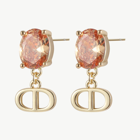 Ohrstecker "CD" mit Zirkon Gold