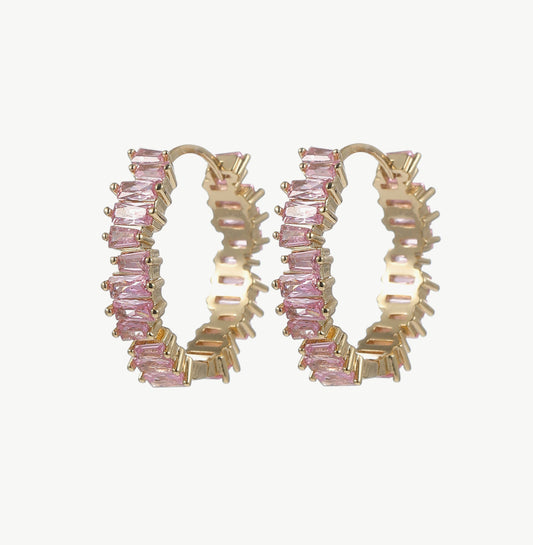 Creolen mit Zirkonia Rosa
